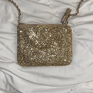 Girls Gold Glittery Purse